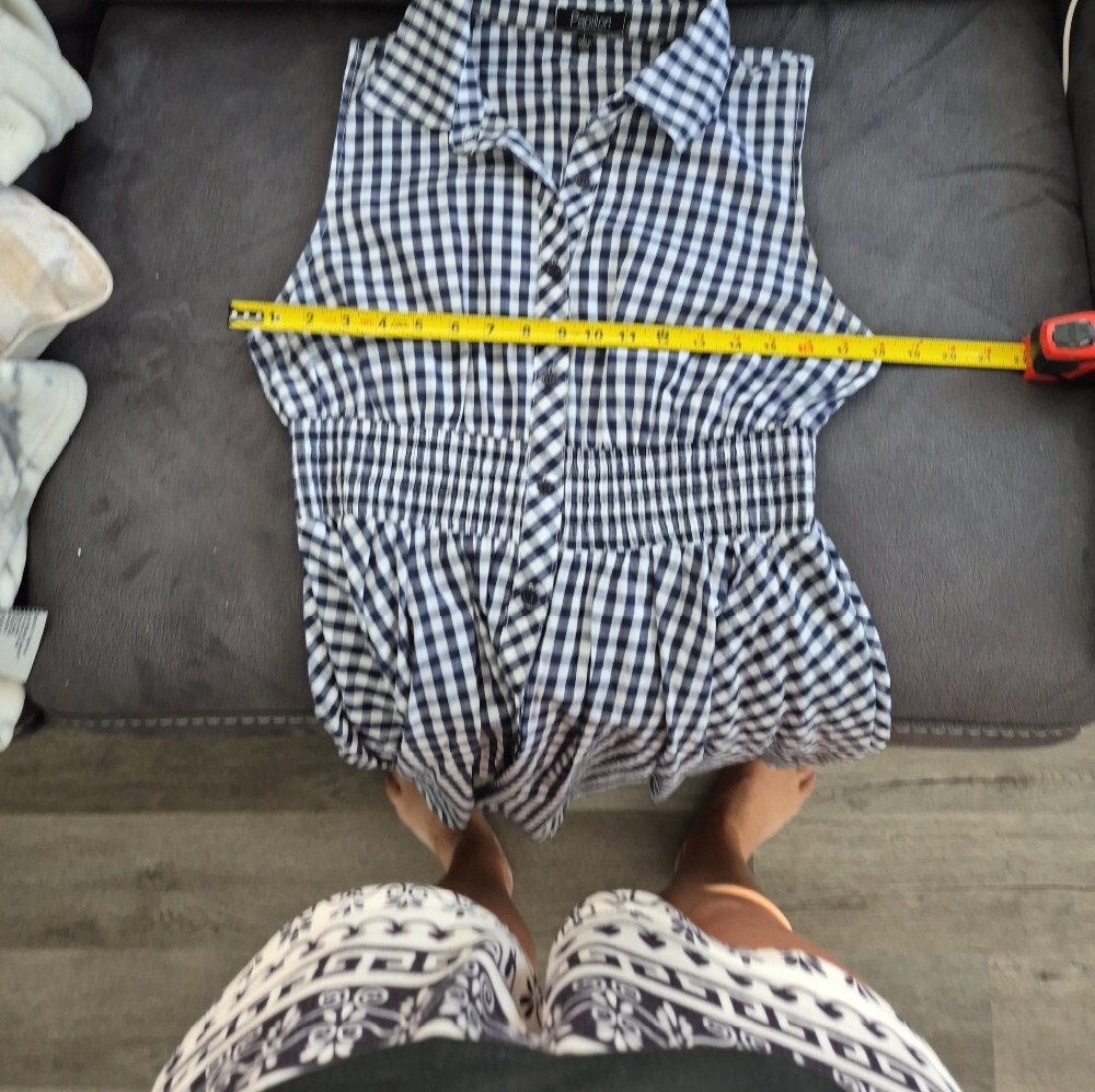 Papillon Classic Blue and White Gingham Dress Size Large - Picture 5 of 5